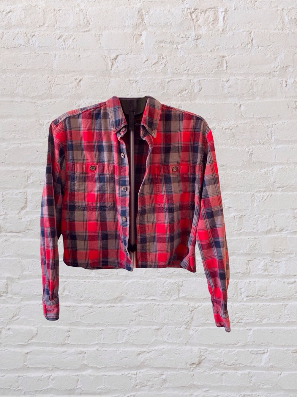 Duluth Trading Co, Custom Upcycled Flannel Shacket, Medium, Grunge, Red Plaid - Picture 2 of 11